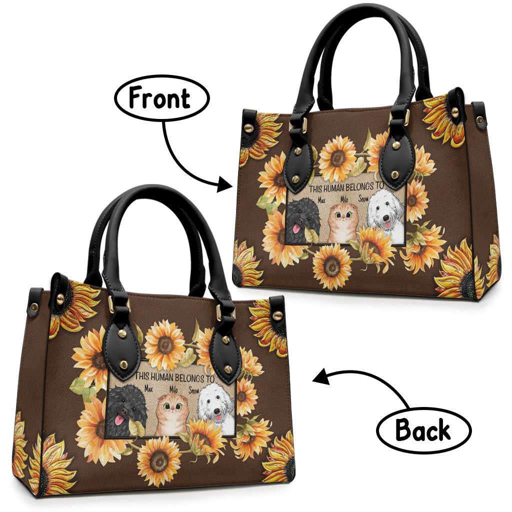 This Human Belongs To - Personalized Dog Leather Handbag