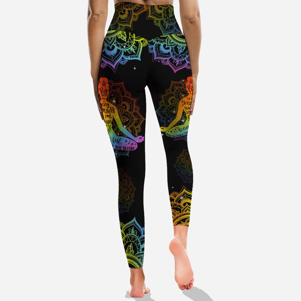 By Being Yourself - Personalized Yoga Hollow Tank Top and Leggings