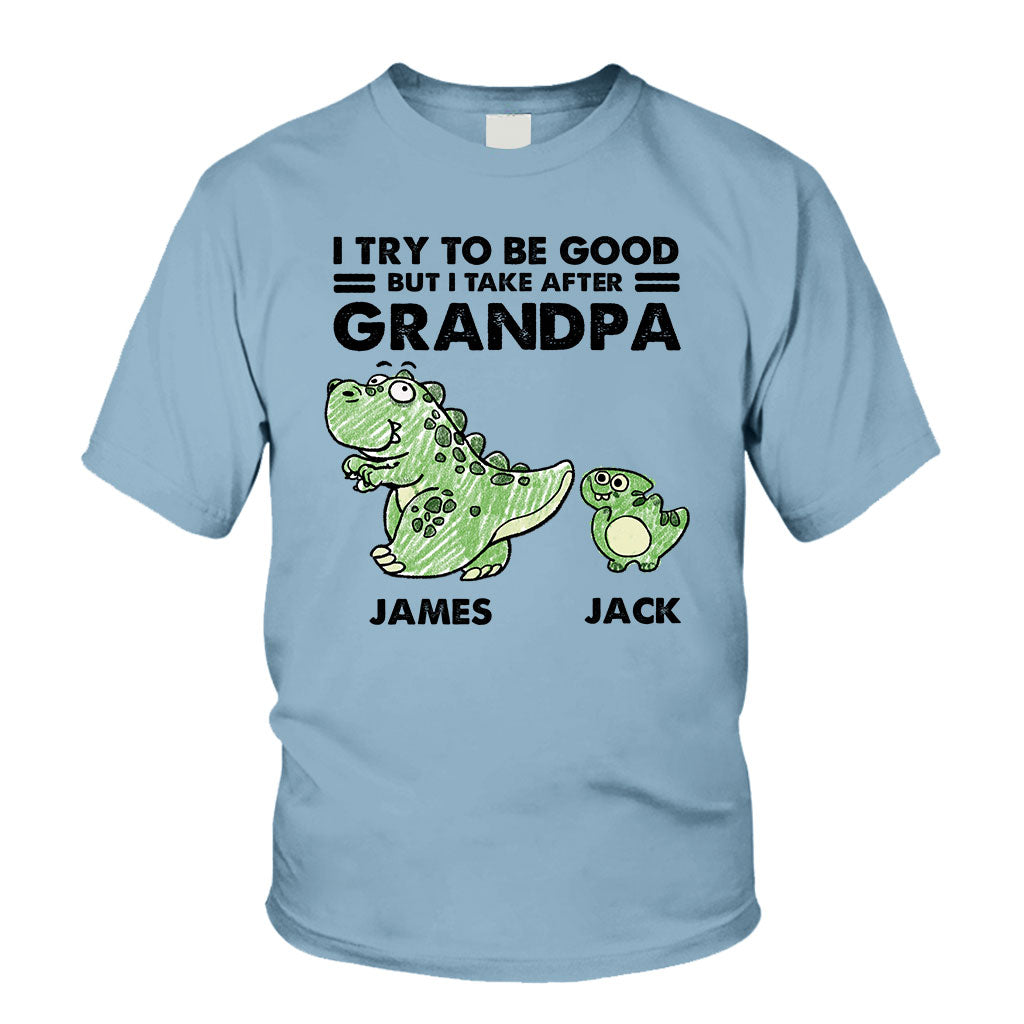 Ich bin ganz nach meiner Oma/meinem Opa gekommen – Geschenk für Opa – Personalisiertes T-Shirt und Hoodie