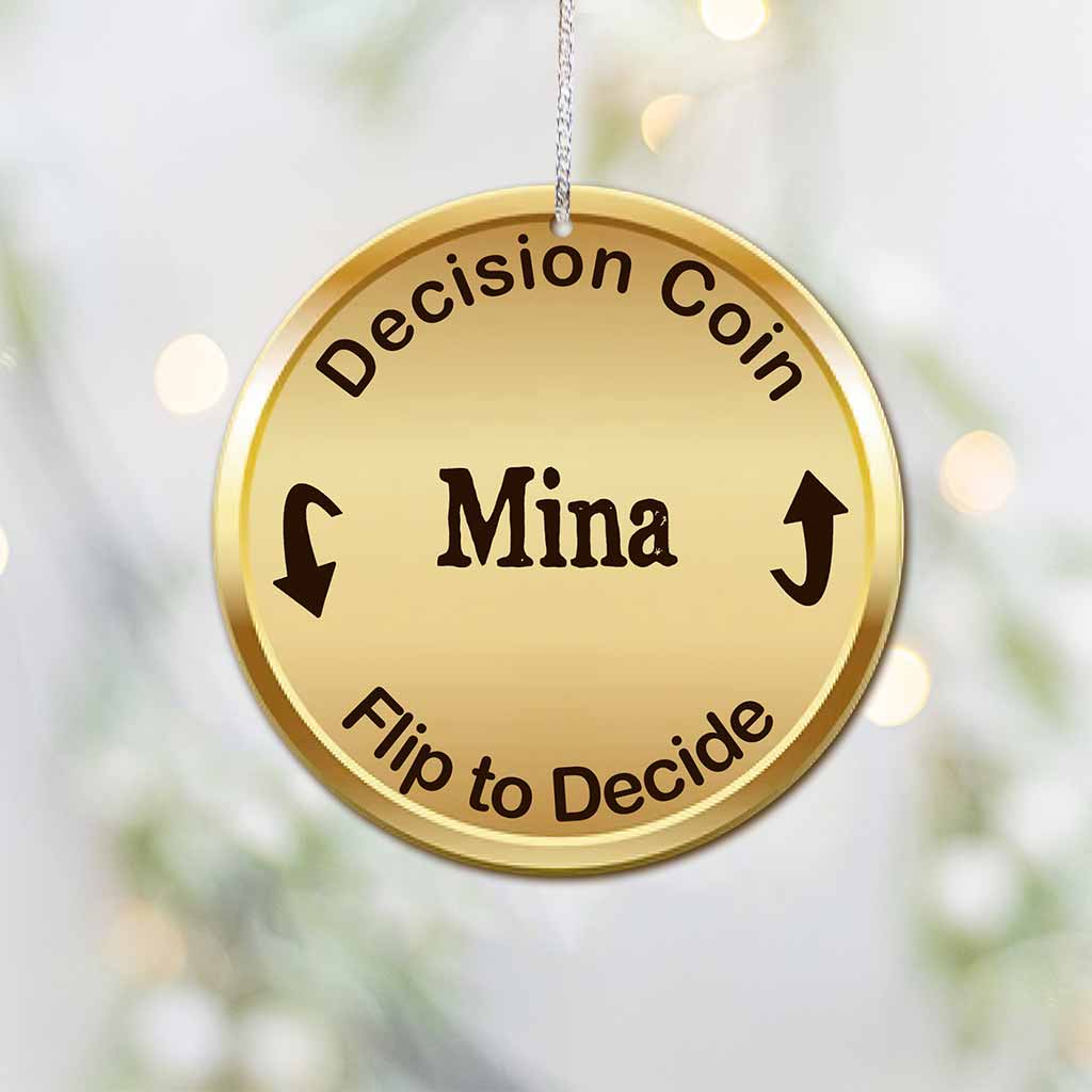 Decision Coin Round Ornament - Personalized Christmas Couple Ornament (Printed On Both Sides)