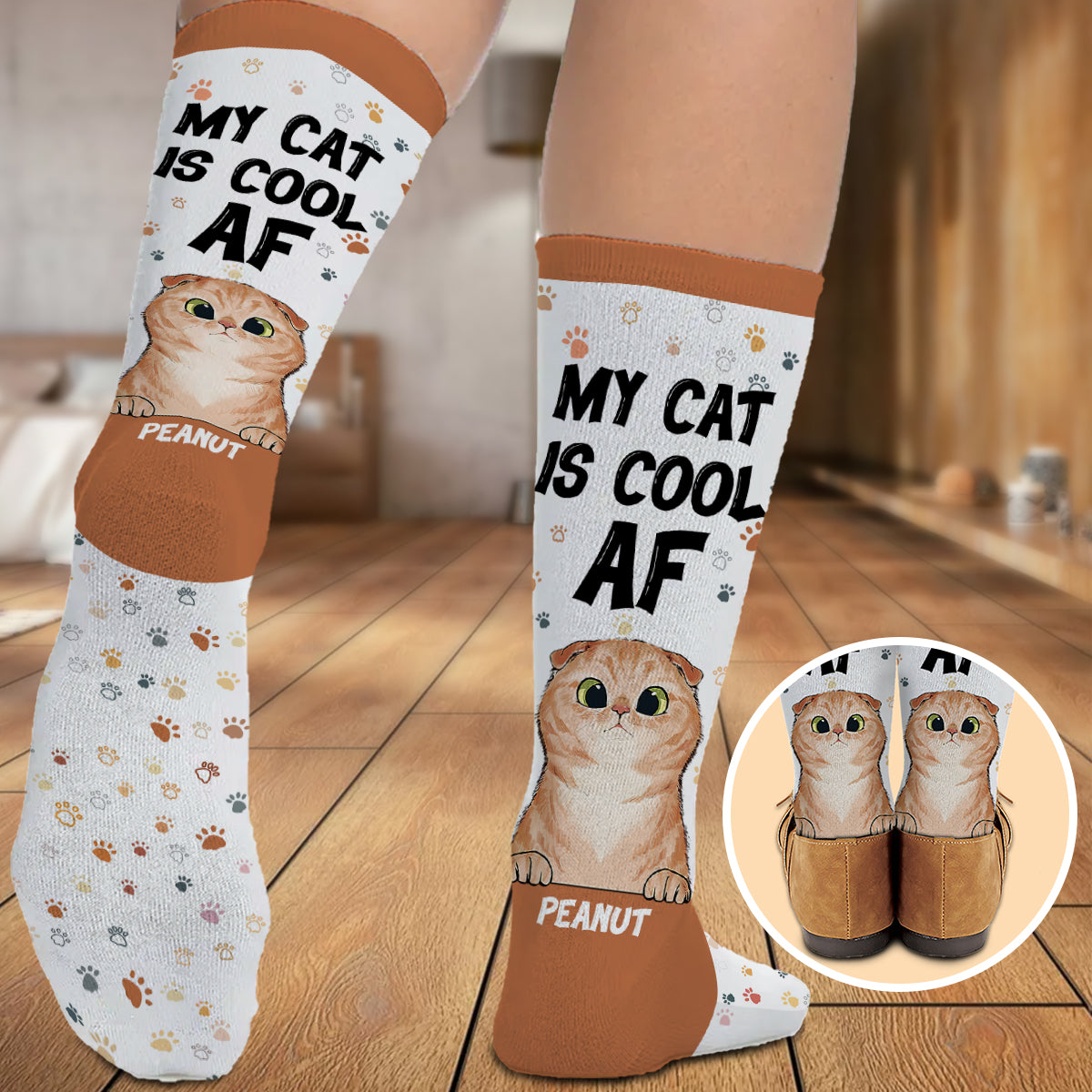 My Cat Is Cool - Personalized Dog Socks
