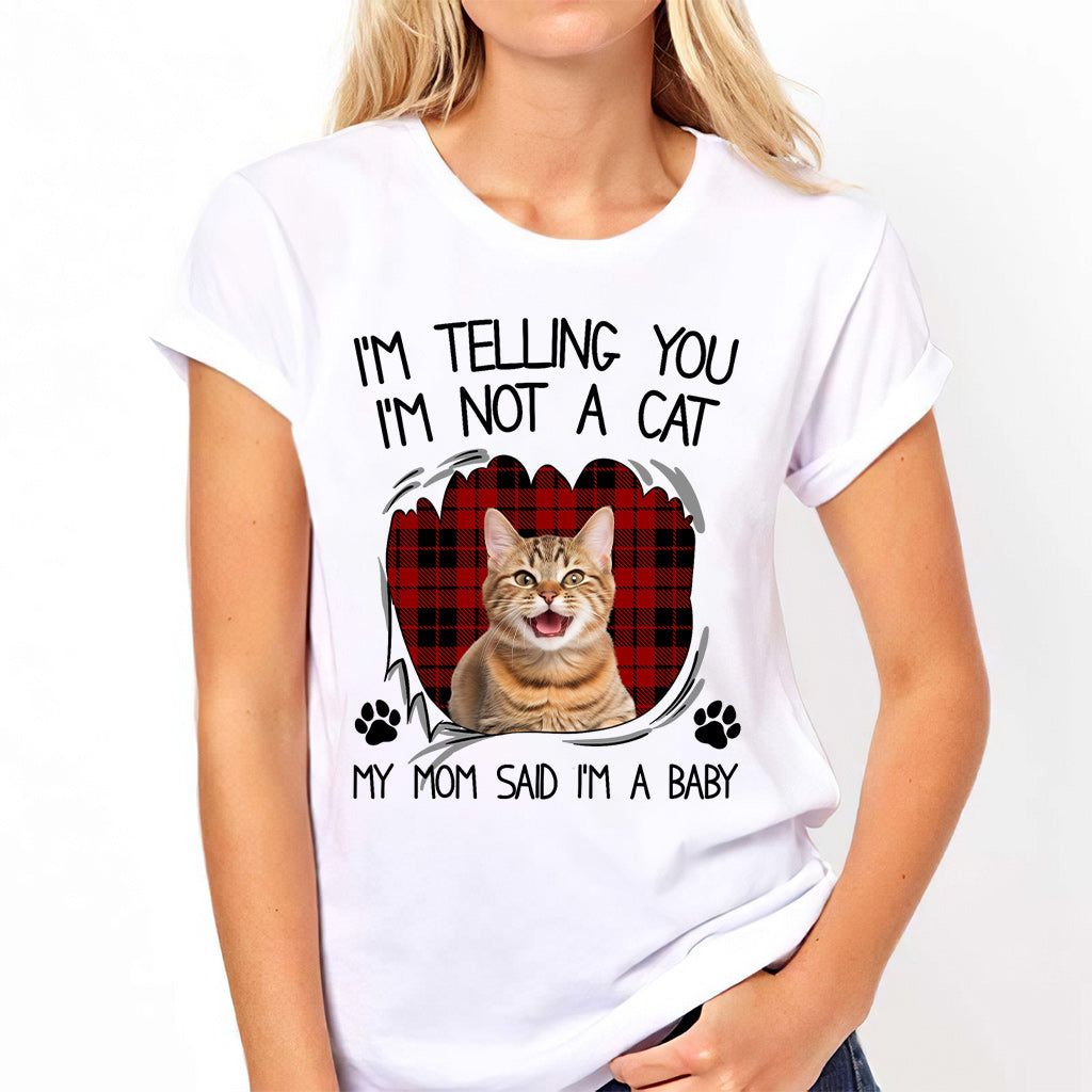 Meine Mama sagte, ich sei ein Baby – Personalisiertes Katzen-T-Shirt und Hoodie