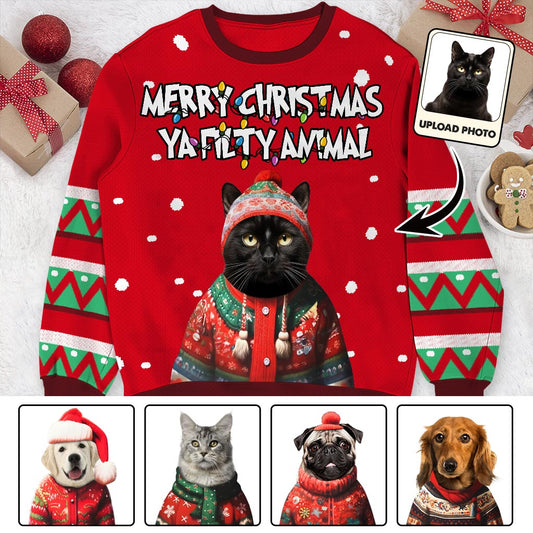 Joyeux Noël Ya Filty Anima - Pull moche personnalisé pour chien