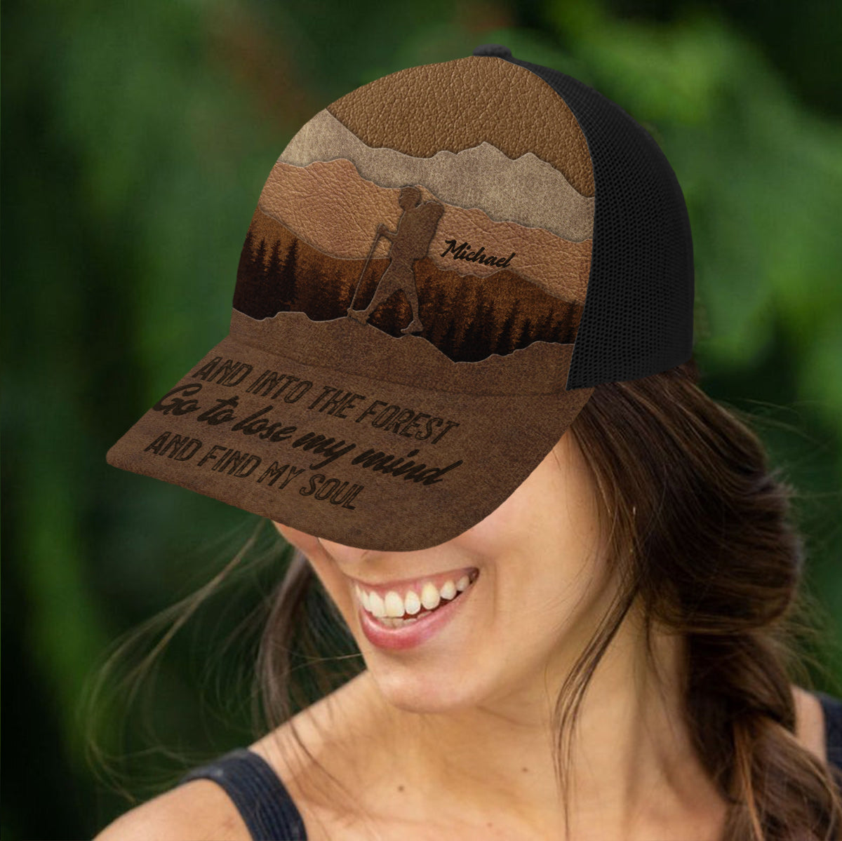 Et je m'enfonce dans la forêt - Casquette de camionneur de randonnée personnalisée