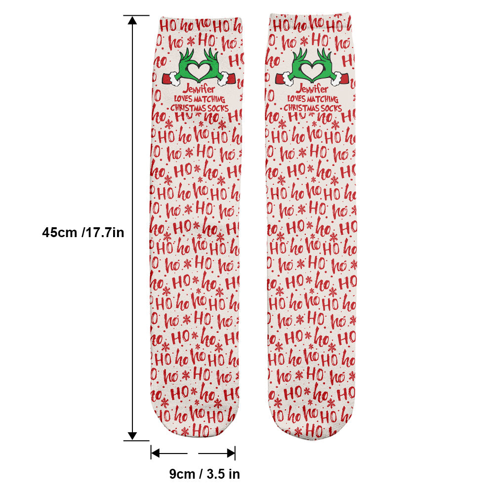 Matching Christmas Socks For Couple - gift for husband, wife, boyfriend, girlfriend - Personalized Socks
