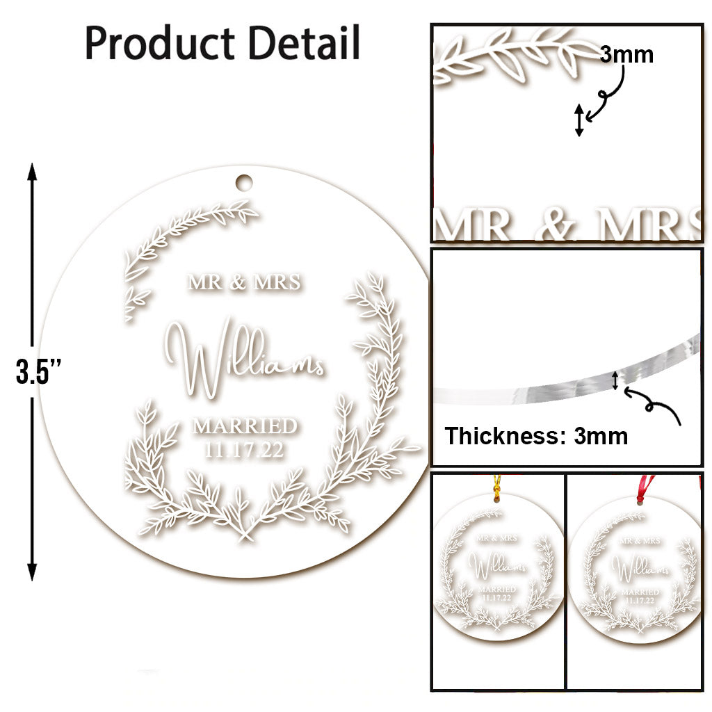 Our First Christmas As Mr & Mrs - Personalized Husband And Wife Ornament