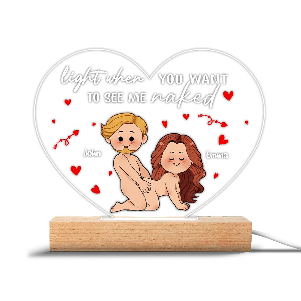 Light This - Personalized Couple Shaped Plaque Light Base
