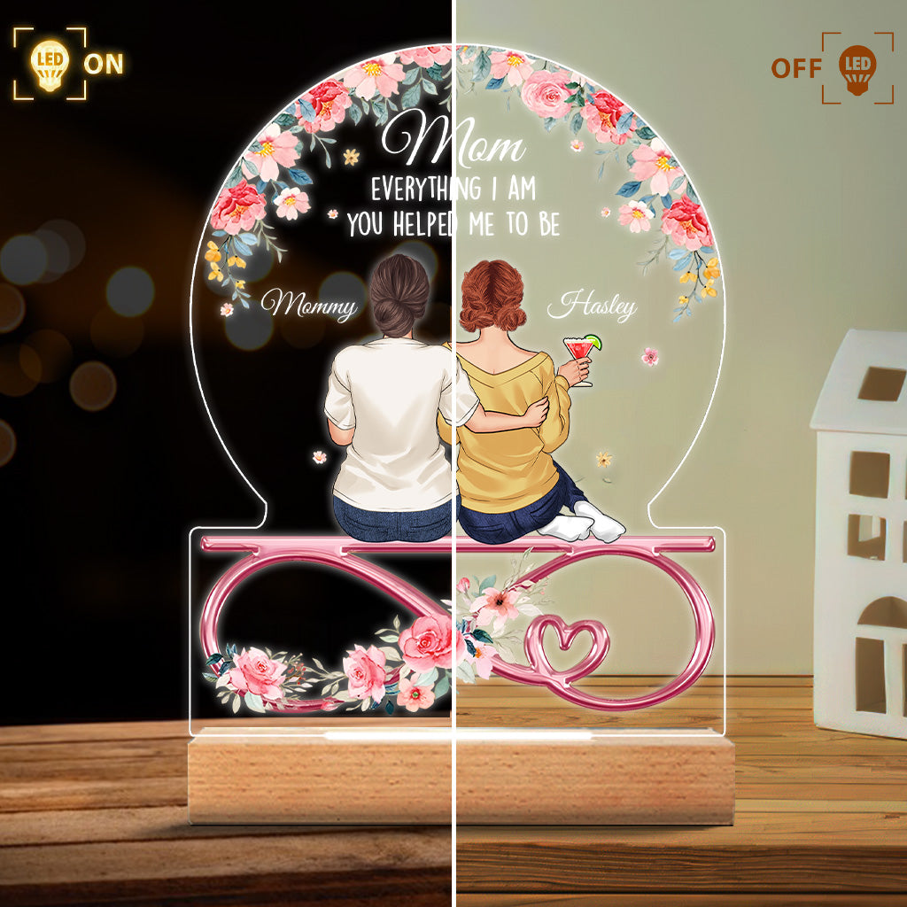 You Helped Me To Be - Personalized Mother Shaped Plaque Light Base