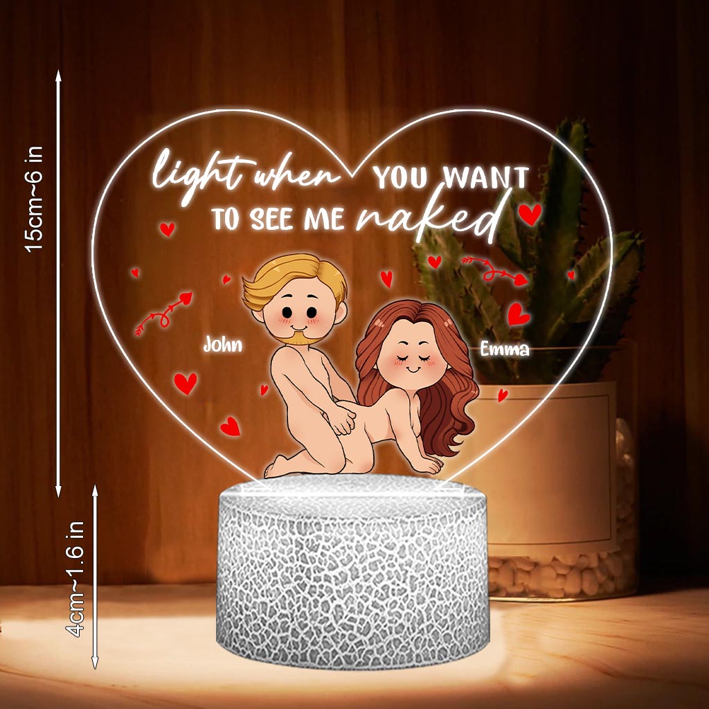 Light This - Personalized Couple Shaped Plaque Light Base