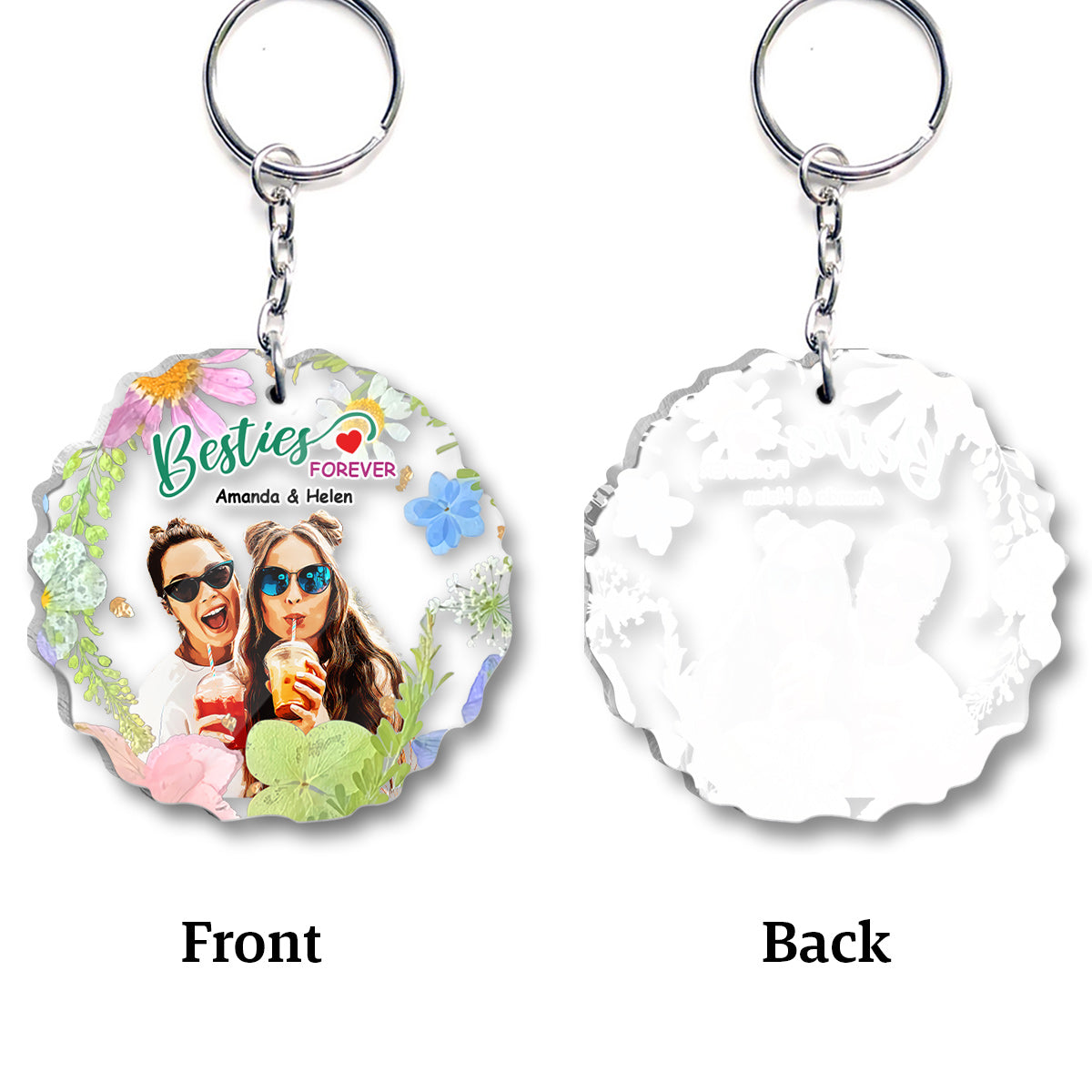 Besties Forever - Personalized Bestie Keychain