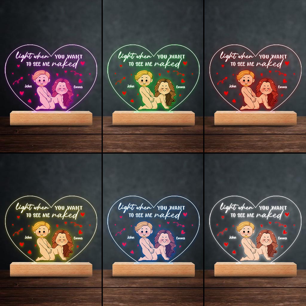 Light This - Personalized Couple Shaped Plaque Light Base