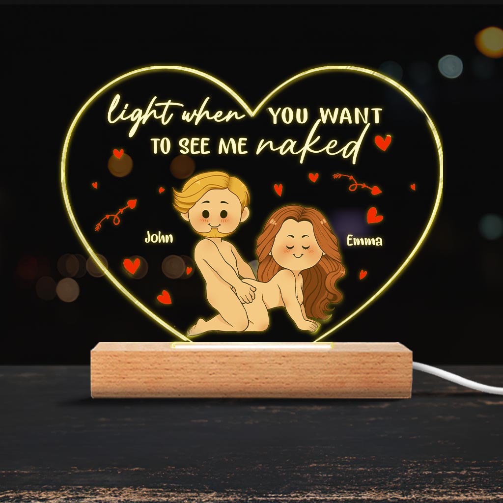 Light This - Personalized Couple Shaped Plaque Light Base