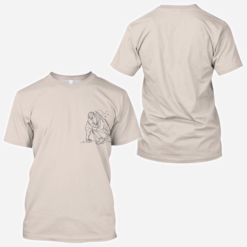 Line Drawing - Personalized Step Mom All Over Shirt