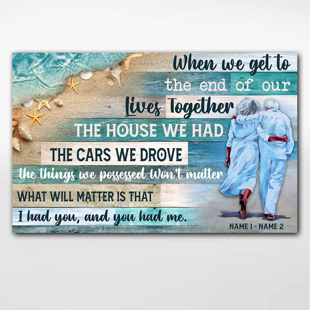 I Love You To The Moon And Beach - Personalized Couple Poster