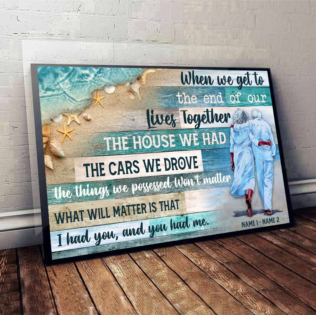 I Love You To The Moon And Beach - Personalized Couple Poster
