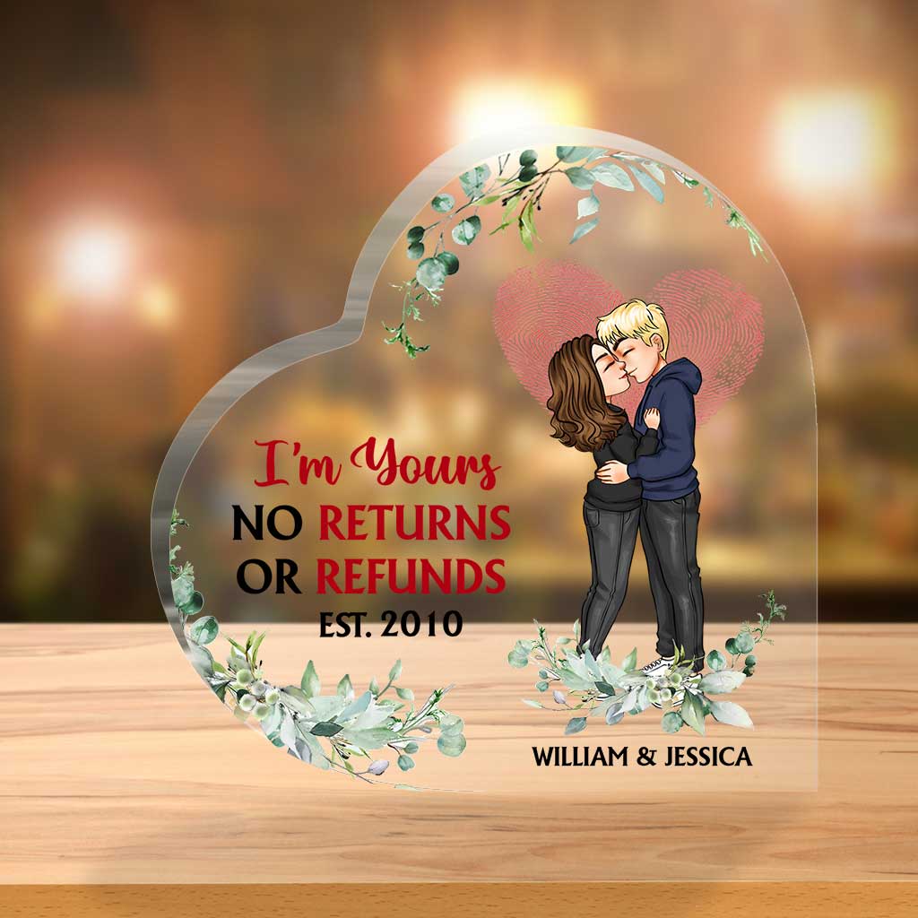 Love You More - Personalized Couple Custom Shaped Acrylic Plaque