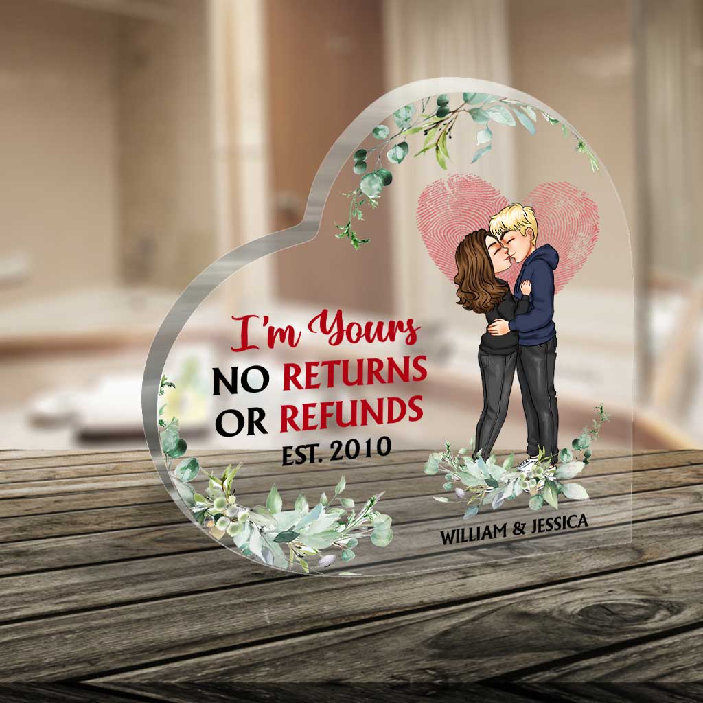Love You More - Personalized Couple Custom Shaped Acrylic Plaque