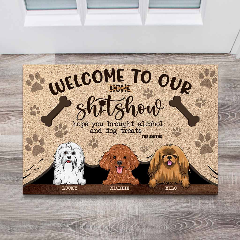 Welcome To Our Shitshow - Personalized Dog Doormat