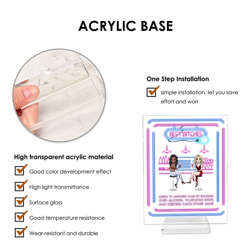 Drunk Bestie - Personalized Bestie Transparent Acrylic Plaque