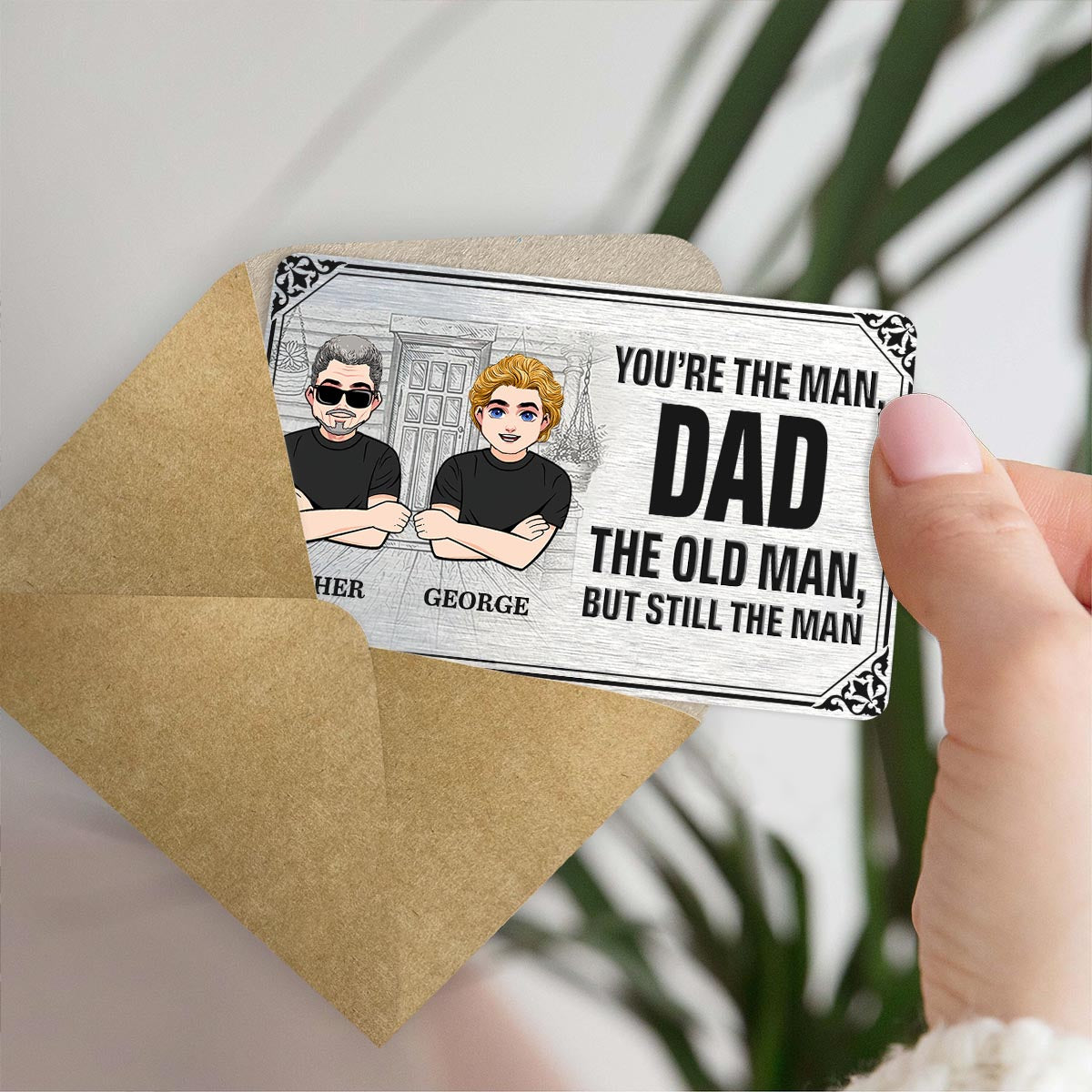 You're The Man - Gift for dad, grandpa, uncle, husband - Personalized Wallet Insert Card