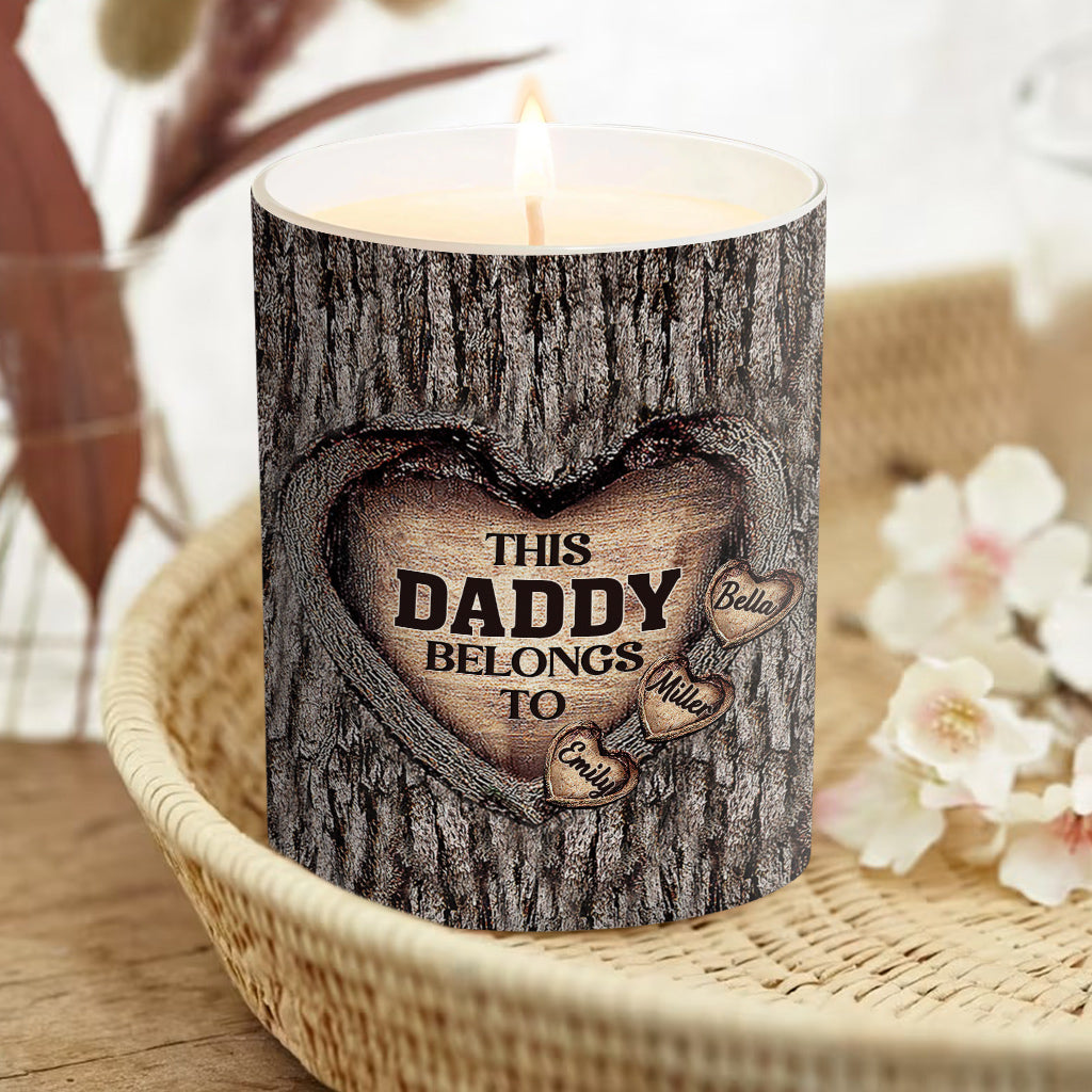 Dad's Heart - Gift for dad, grandma, grandpa, mom, uncle, aunt, brother, sister - Personalized Candle With Wooden Lid