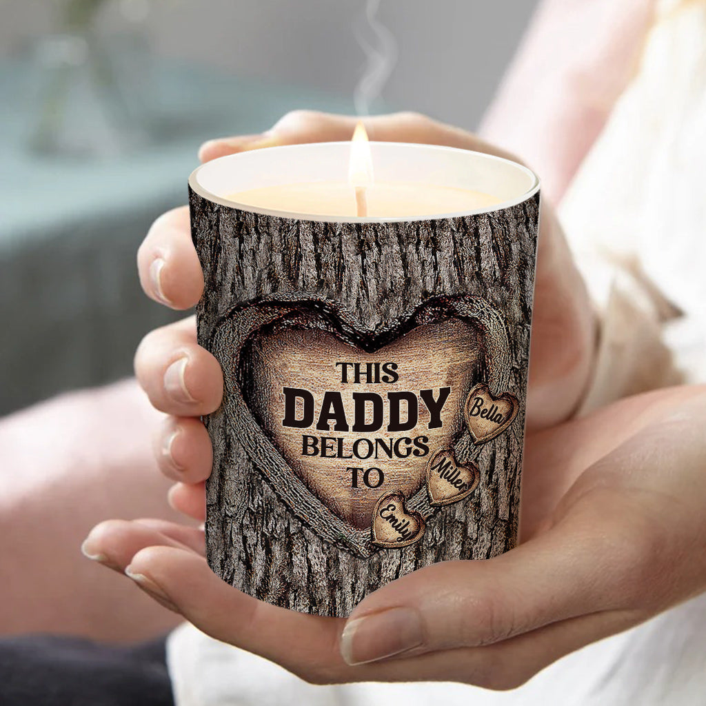 Dad's Heart - Gift for dad, grandma, grandpa, mom, uncle, aunt, brother, sister - Personalized Candle With Wooden Lid