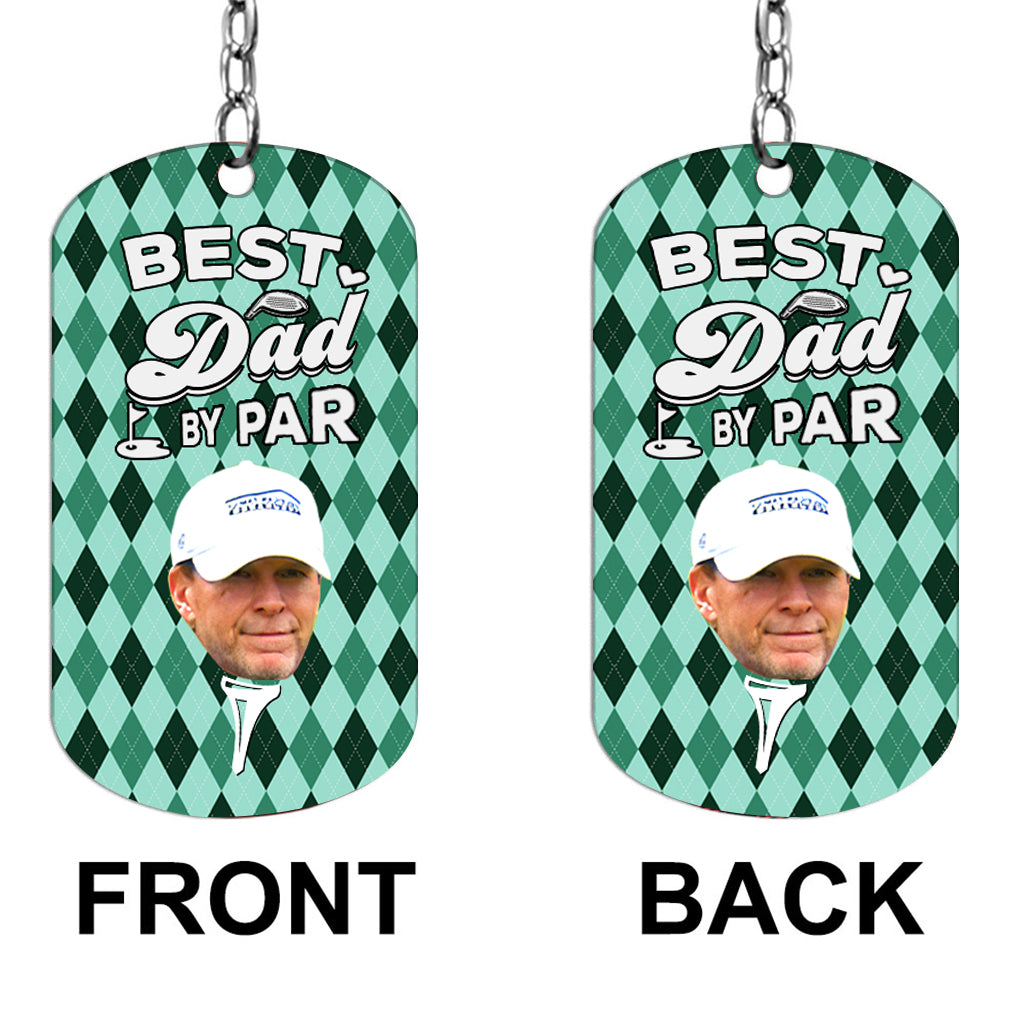 Best Dad By Par - Golf gift for dad, him, boyfriend, husband, grandpa - Personalized Stainless Steel Keychain