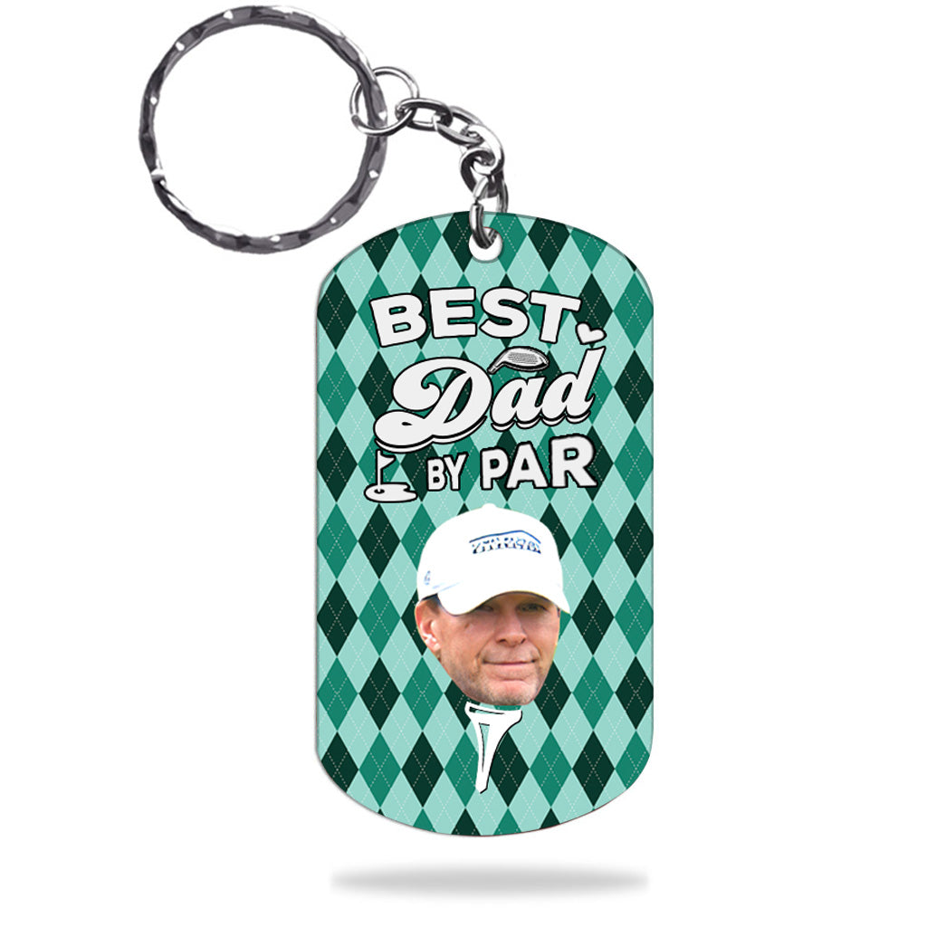 Best Dad By Par - Golf gift for dad, him, boyfriend, husband, grandpa - Personalized Stainless Steel Keychain
