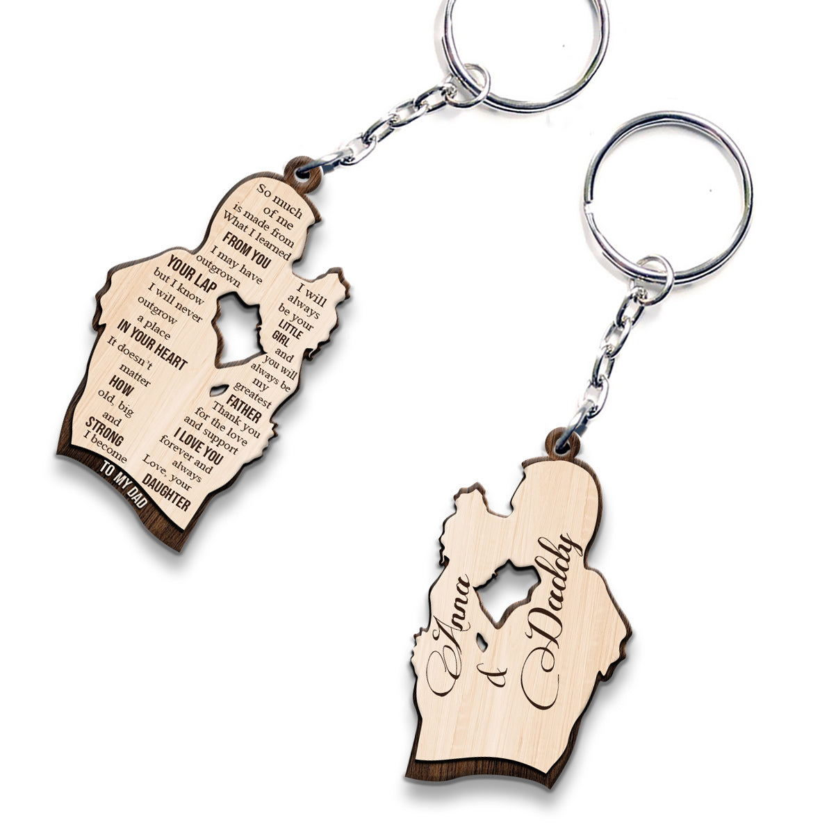 To My Dad - Personalized Father Keychain (Printed On Both Sides)