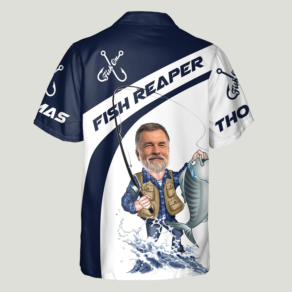 Fish Reaper - Chemise hawaïenne de pêche personnalisée