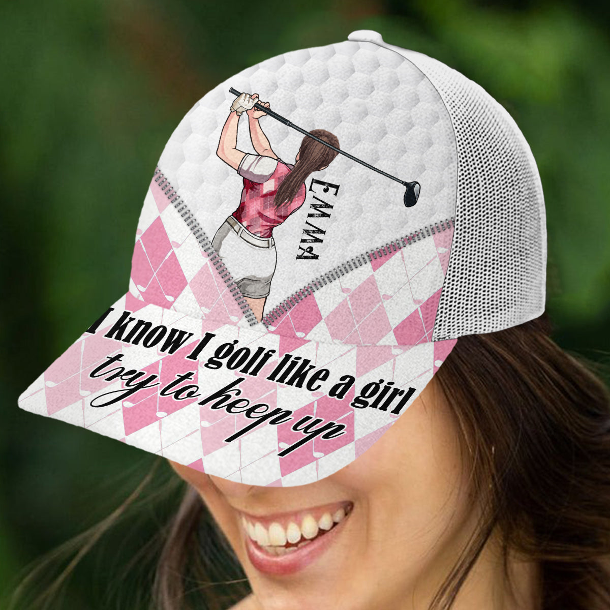 Golf Like A Girl - Personalized Golf Trucker Hat (White Mesh)