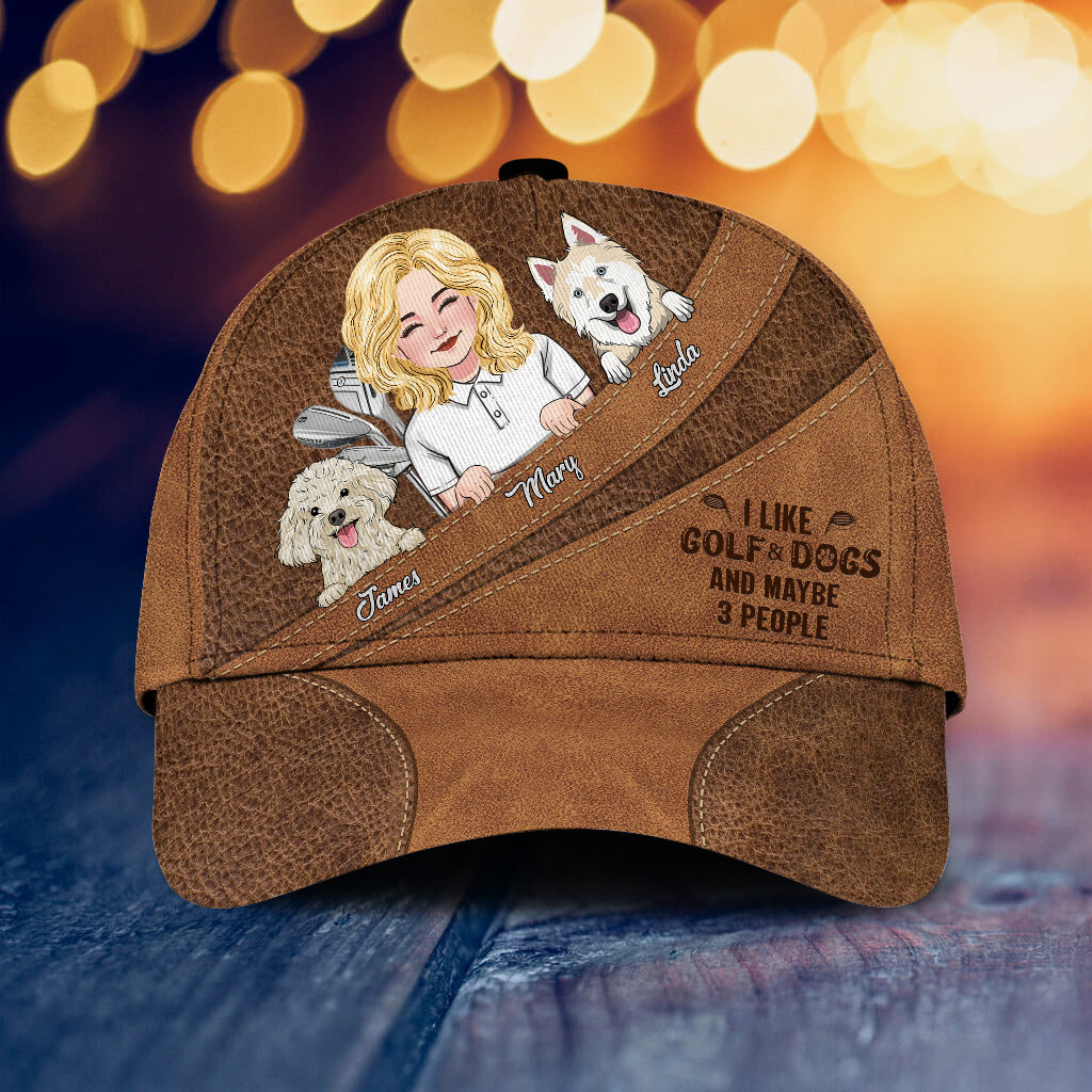 I Like Golf And Dogs And Maybe 3 People - Personalized Golf Classic Cap