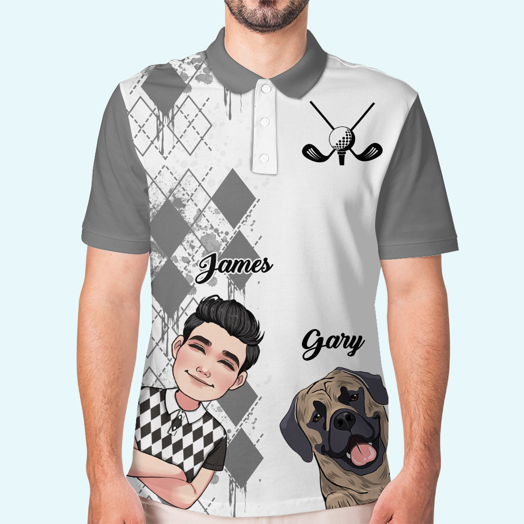 I Like Golf And Dogs And Maybe 3 People - Personalized Golf Polo Shirt