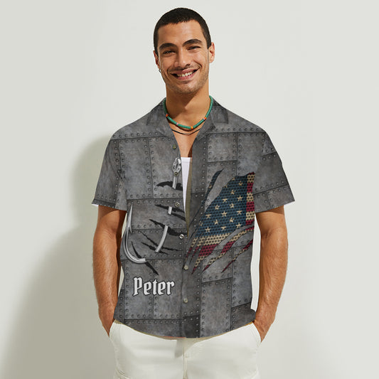 Patriot Anglers Vintage - Personalized Fishing Hawaiian Shirt