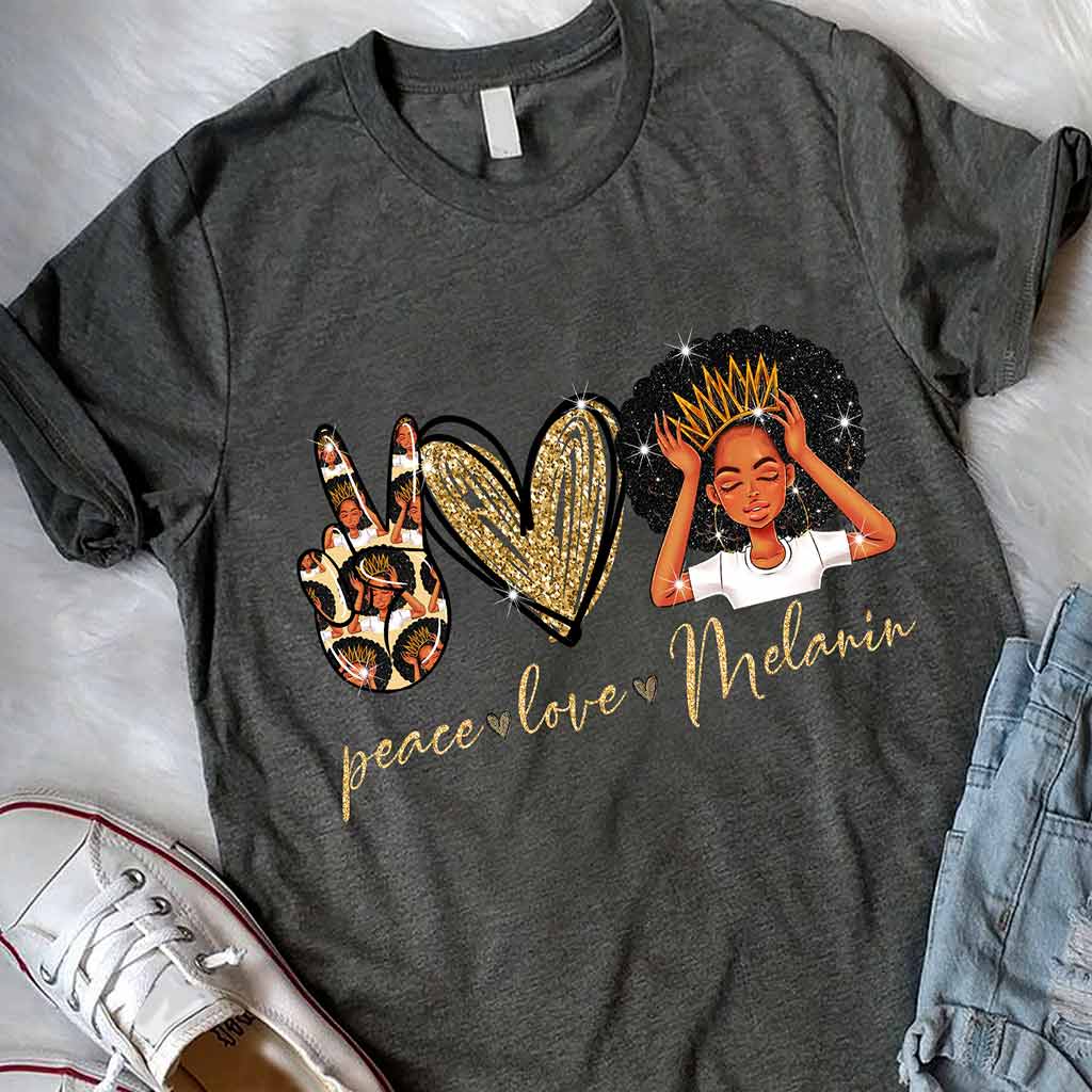 T-shirt et sweat à capuche Melanin - Afro-Américain avec imprimé à paillettes imitation 1121