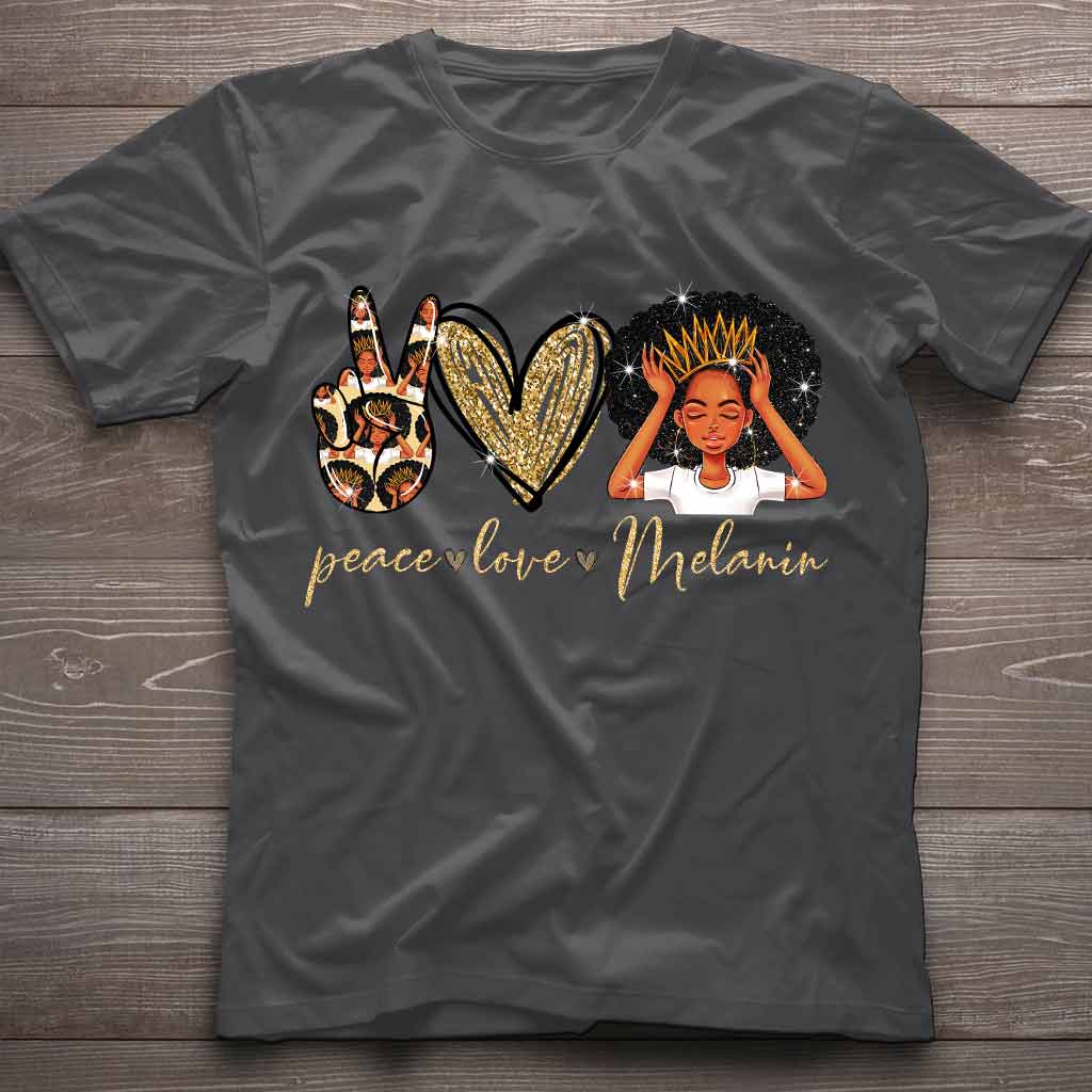 T-shirt et sweat à capuche Melanin - Afro-Américain avec imprimé à paillettes imitation 1121