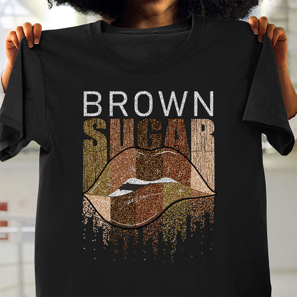 Brown Sugar – T-Shirt und Hoodie für Afroamerikaner mit Glitzer-Imitat 1121