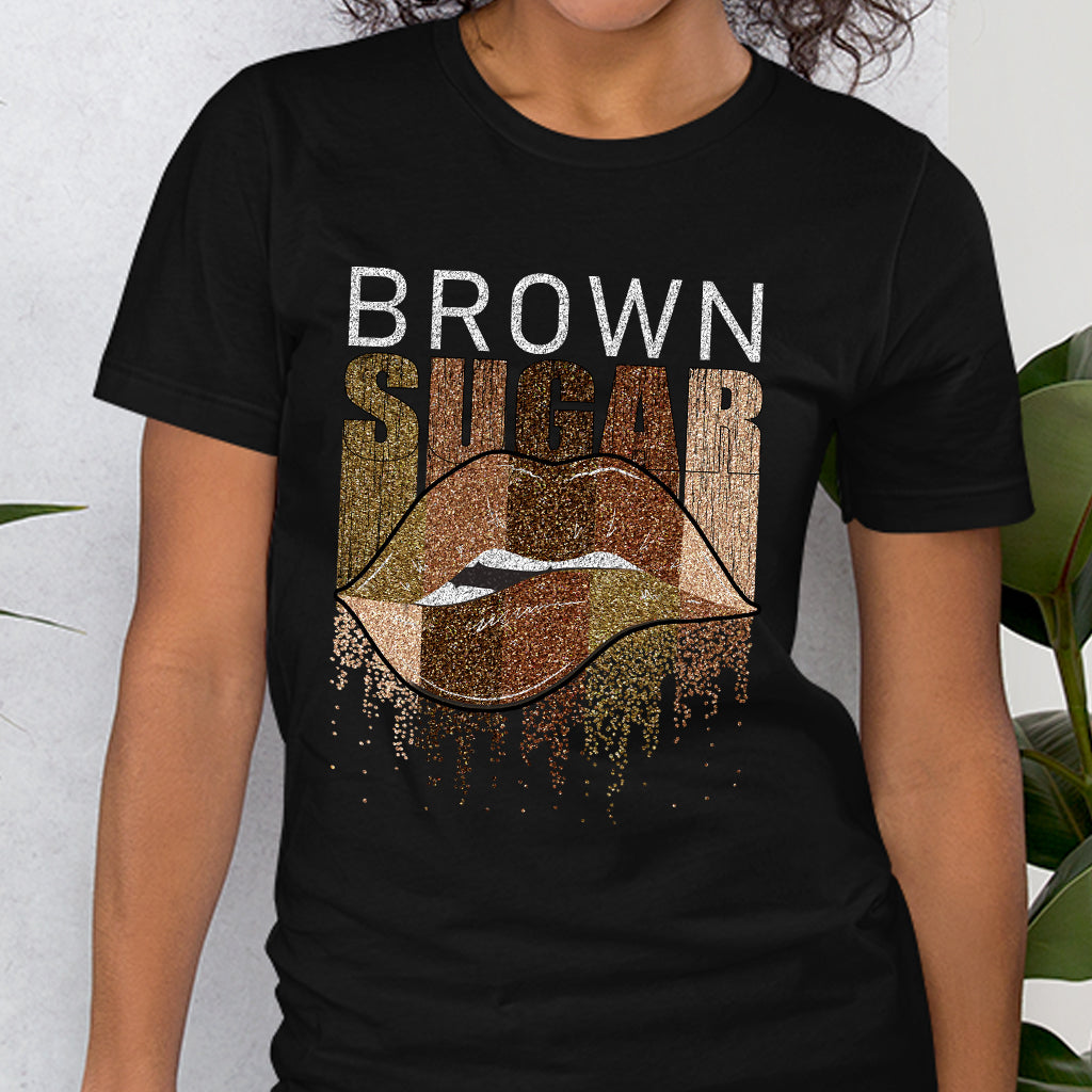 Brown Sugar – T-Shirt und Hoodie für Afroamerikaner mit Glitzer-Imitat 1121