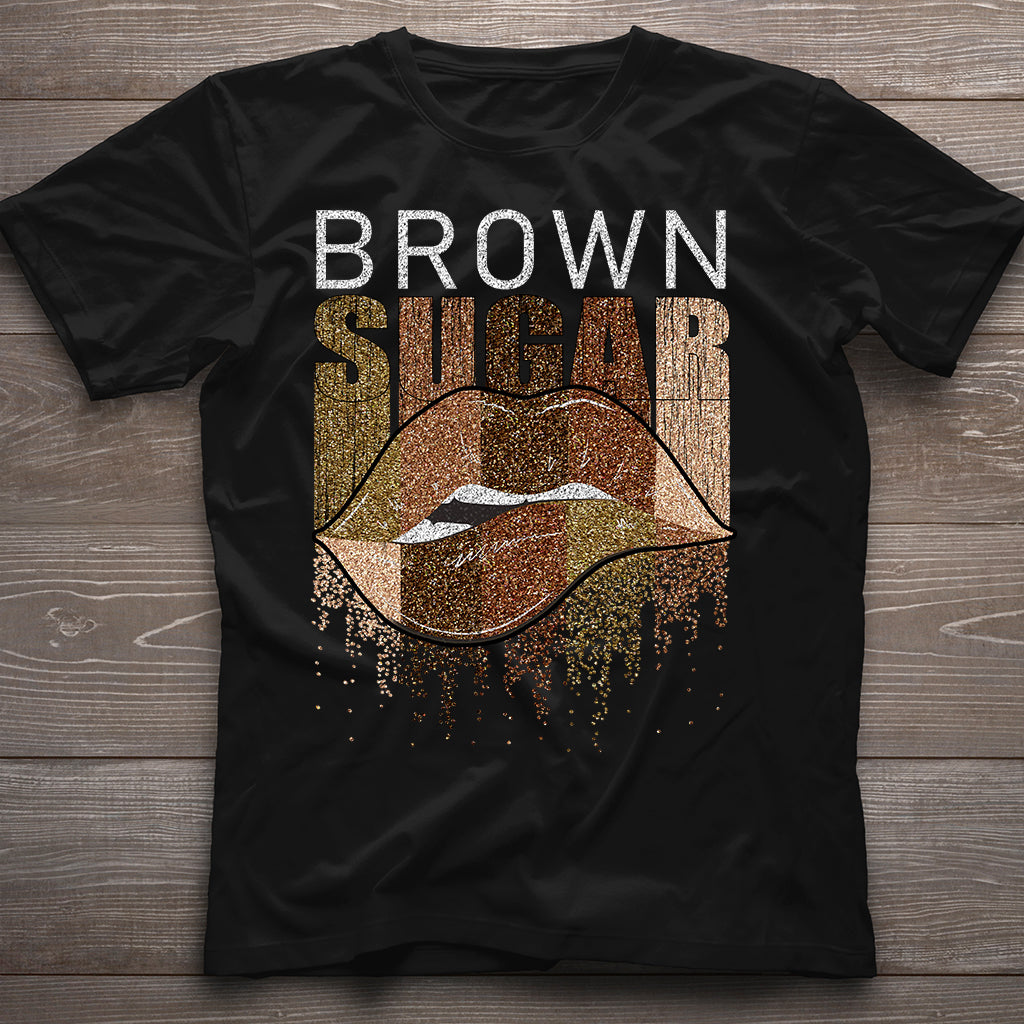 Brown Sugar – T-Shirt und Hoodie für Afroamerikaner mit Glitzer-Imitat 1121