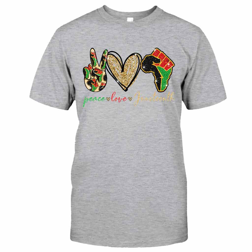 Juneteenth - African American T-shirt and Hoodie With Faux Glitter Print 1121