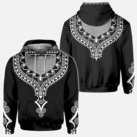 Bedrucktes Dashiki-Motiv für Afroamerikaner – T-Shirt und Hoodie mit Allover-Print 1121