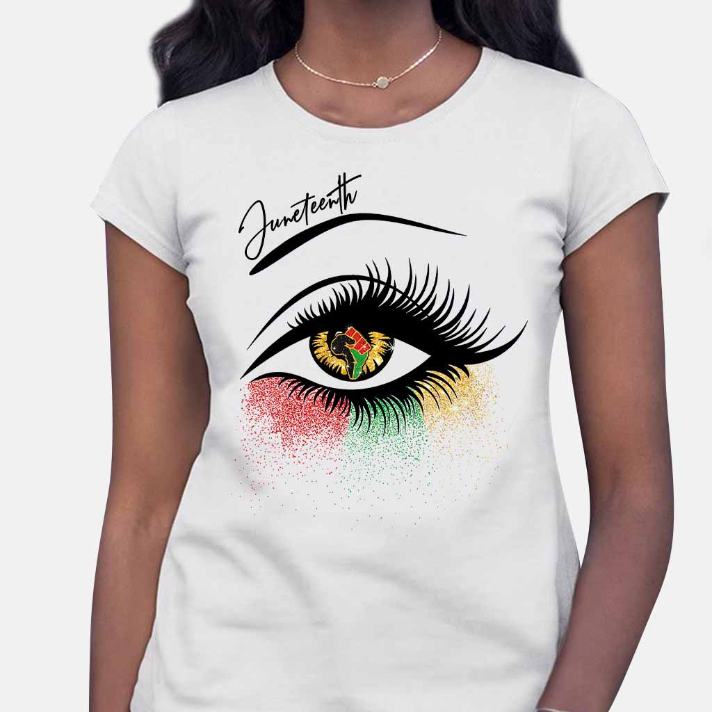 Juneteenth – T-Shirt und Hoodie für Afroamerikaner mit Glitzer-Imitat 112021