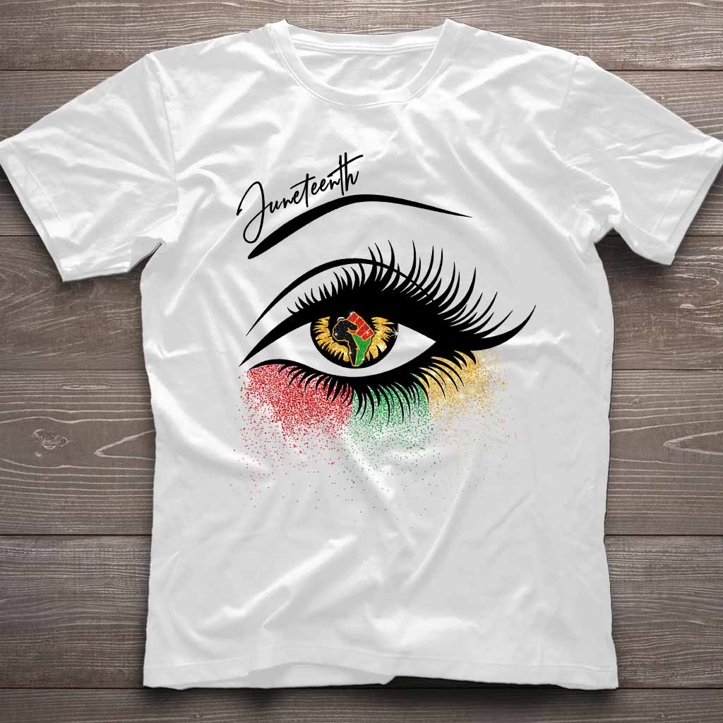 Juneteenth – T-Shirt und Hoodie für Afroamerikaner mit Glitzer-Imitat 112021