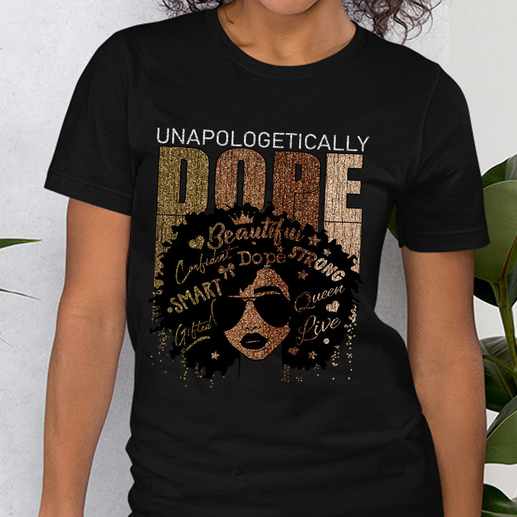 Reine Noire - T-shirt et sweat à capuche afro-américains avec imprimé à paillettes imitation 1121