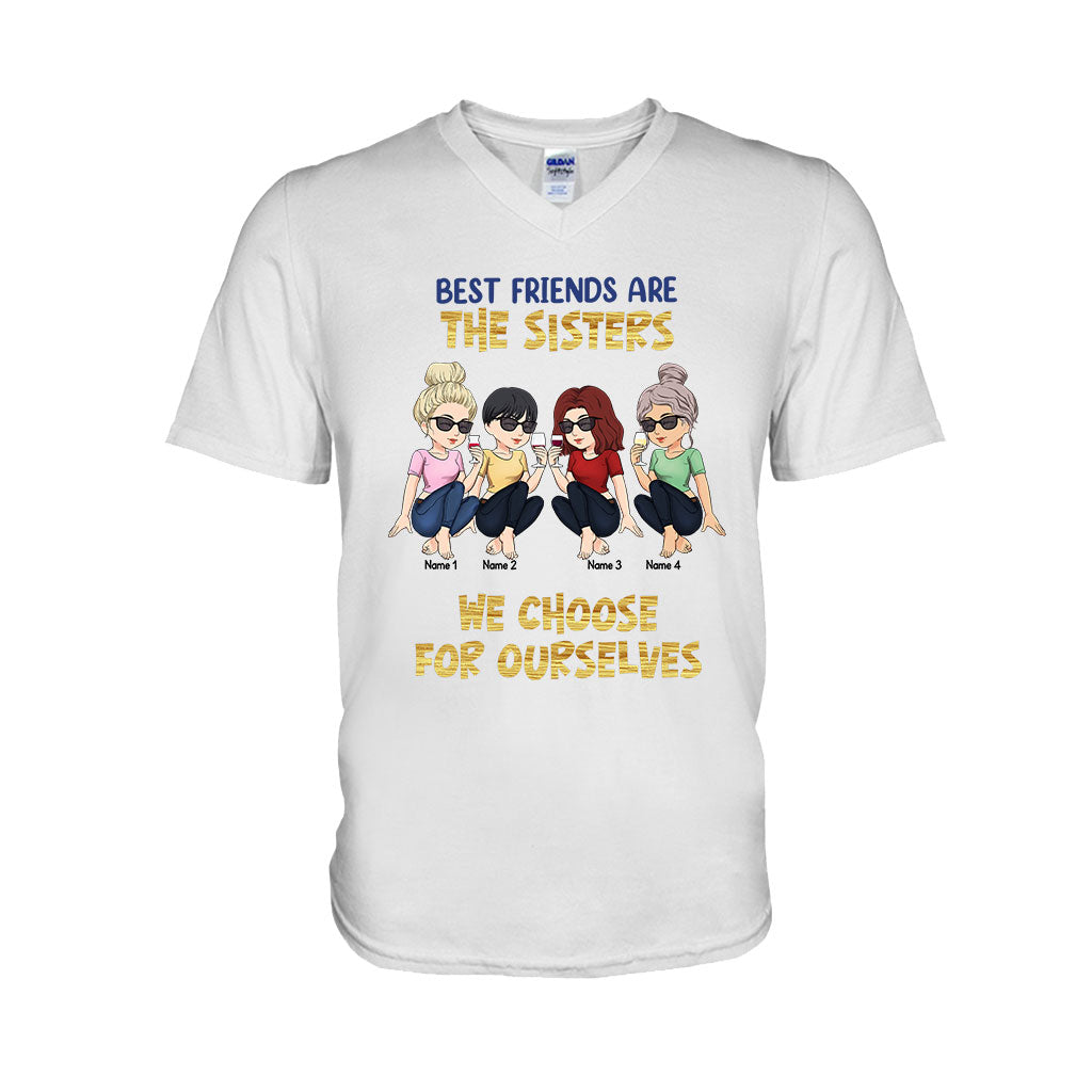 Beste Freundinnen sind die Schwestern, die wir uns selbst aussuchen – Geschenk für die beste Freundin – Personalisiertes T-Shirt und Hoodie