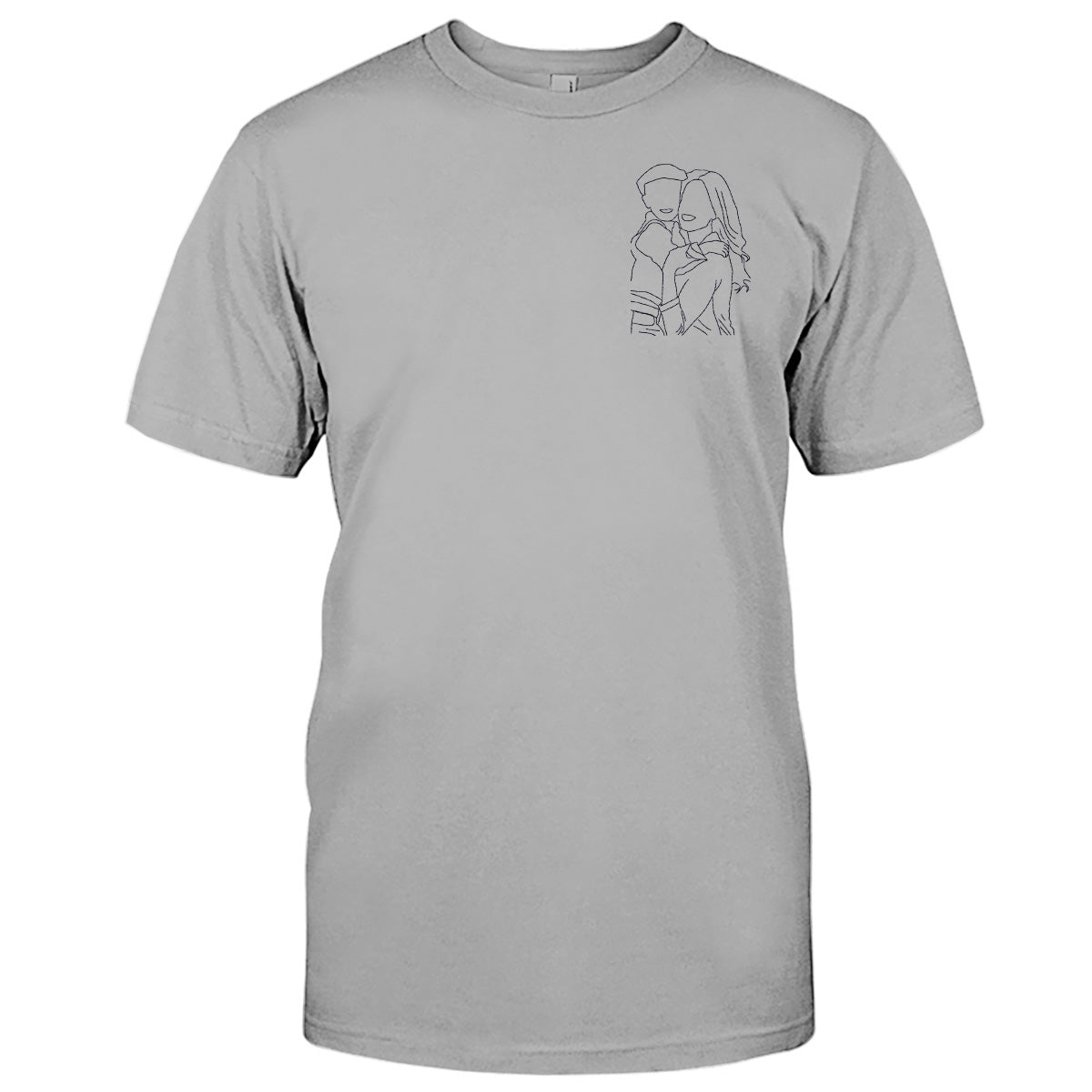 Individuelle Linienzeichnung – Personalisiertes, besticktes T-Shirt für Stiefmütter
