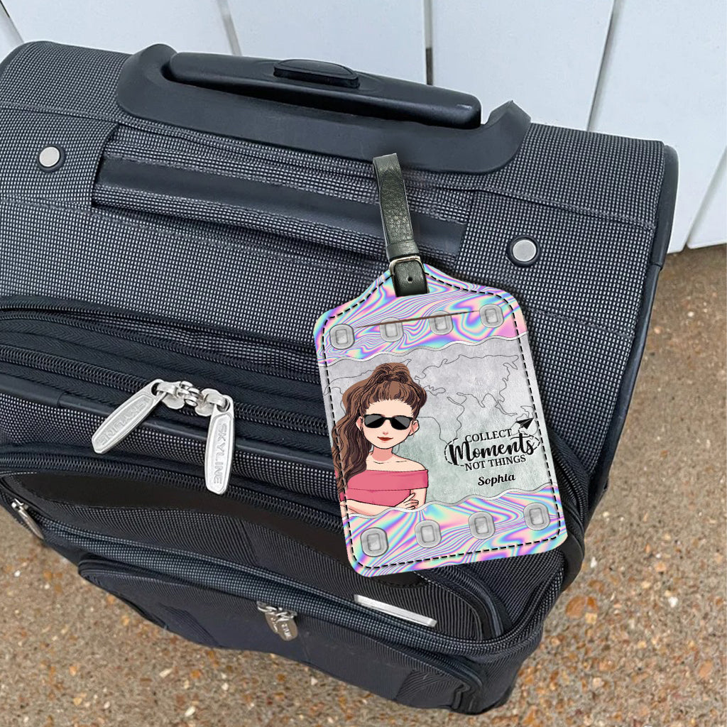 It's Time For New Adventure - Travelling gift for mom, daughter, granddaughter, wife, girlfriend, friend - Personalized Leather Luggage Tag