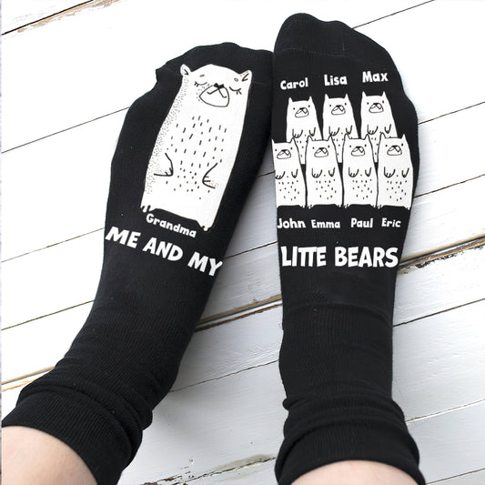 Me And My Little Bears - Gift for dad, grandma, grandpa, mom, uncle, aunt - Personalized Socks