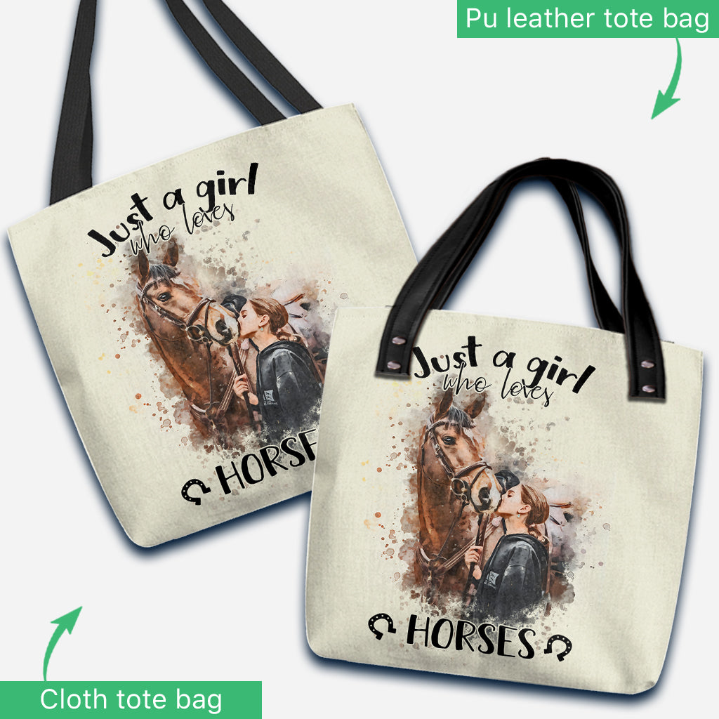 Just A Girl Who Loves Horses - Personalized Horse Tote Bag