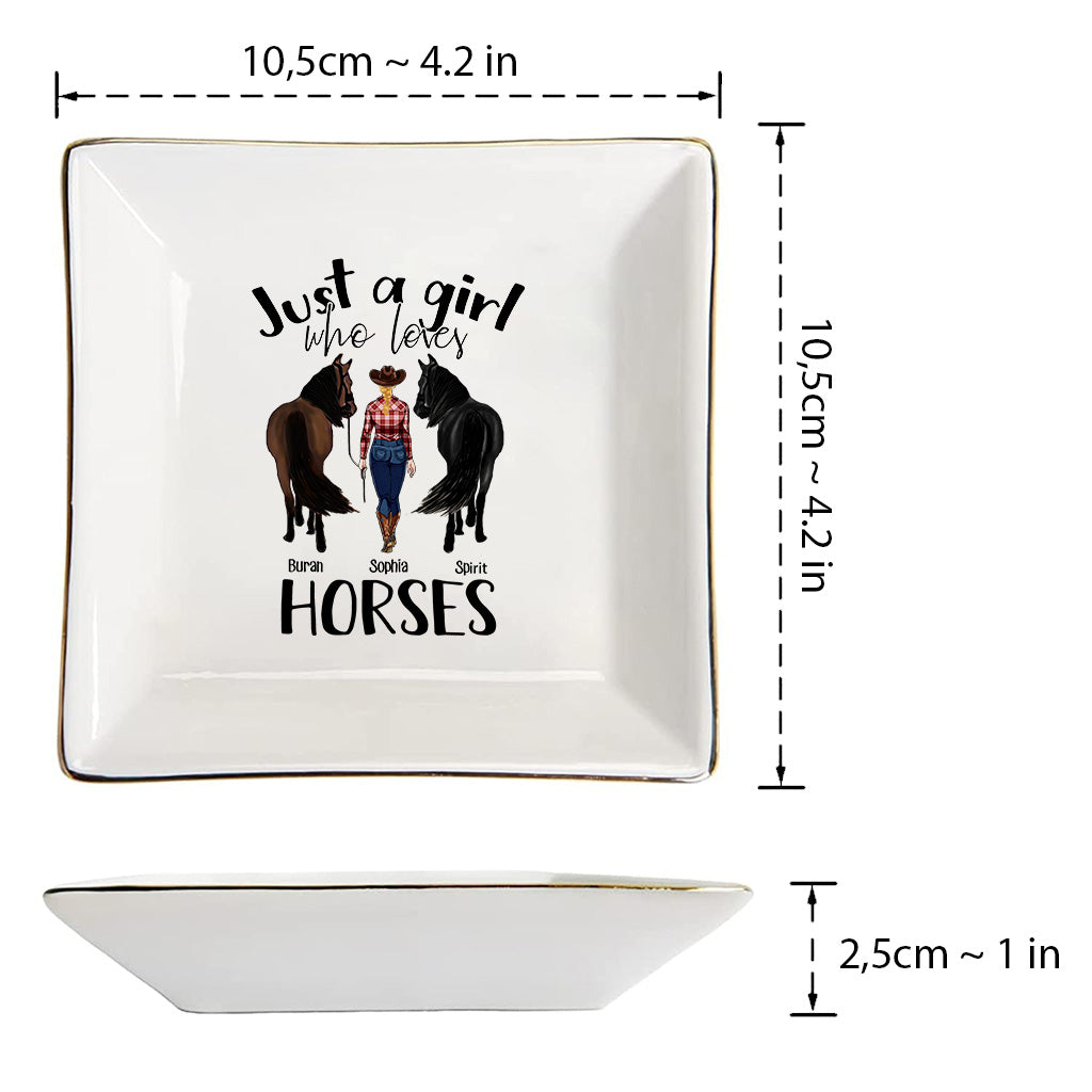 Just A Girl Who Loves Horses - Personalized Horse Jewelry Dish